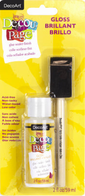 Decoupage Sealer Finish With Sponge Brush, Gloss, 2-oz.