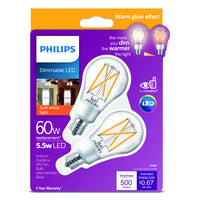 Philips acre A15 E17 (Intermediate) LED Bulb Soft White 60 Watt Equivalence (Pack of 4)