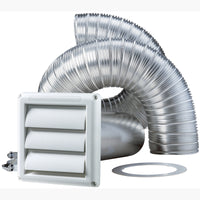 Deflect-O 8 in. D Silver/White Aluminum/Plastic Dryer Vent Kit