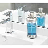 iDesign Brushed Clear/Silver Plastic/Stainless Steel Lotion/Soap Dispenser