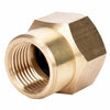 Threaded Pipe To Hose Connector, Brass, Double Female 1/2 NPT x 3/4-In. NH