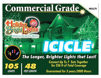 Christmas Icicle Light Set, Commercial-Grade, Multi, 105-Ct.