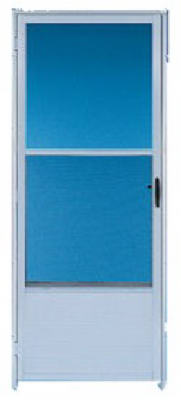 Storm Door, Self-Storing Screen, White Aluminum, 32 x 80 x 1-In.