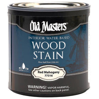 Old Masters Semi-Transparent Red Mahogany Water-Based Latex Wood Stain 0.5 pt (Pack of 6).