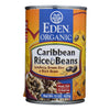 Eden Foods Caribbean Lundberg Brown Rice and Black Beans - Case of 12 - 15 oz.