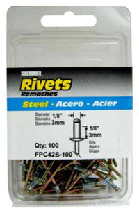 100-Pack Short Steel Rivets