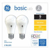 GE Lighting 37025 16 Watt E26 A19 Frosted Soft White LED Non-Dimmable Light Bulbs 2 Count