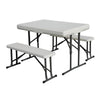 Stansport Plastic White 26 in. Rectangle Foldable Picnic Table Set