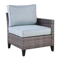 Serronova Cushioned Chair, Light Gray Wicker/Aluminum, Left-Arm