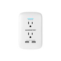 Monster Just Power It Up 0 ft. L 2 outlets Surge Protector White 1200 J