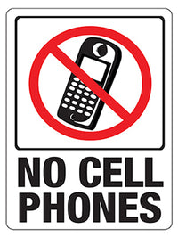 Hy-Ko English No Cell Phones Sign Plastic 12 in. H x 9 in. W (Pack of 10)