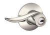 Schlage Sacramento Polished Nickel Keyed Entry Lever 1-3/4 in.