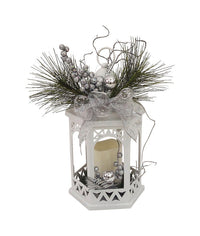 Celebrations  LED Gazebo Lantern  Christmas Decoration  Silver/White  Plastic  1 pk (Pack of 4)