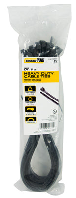 Extra Heavy Duty Cable Tie, UV Black, 24-In., 25-Pk.