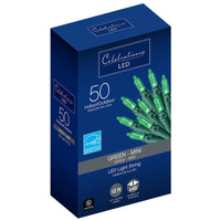 Celebrations LED Mini Green 50 ct String Christmas Lights 12 ft.