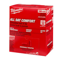 Milwaukee  32 dB Foam  Ear Plugs  Red  100 pair