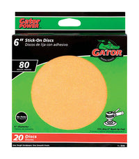 Gator 6 in. Aluminum Oxide Adhesive Sanding Disc 80 Grit Medium 20 pk (Pack of 5)