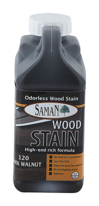 Saman Semi-Transparent Dark Walnut Water-Based Wood Stain 32 oz (Pack of 12).