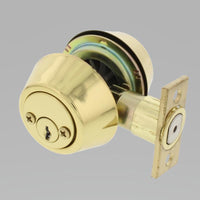 Ultra Security Polished Brass Metal Double Cylinder Deadbolt