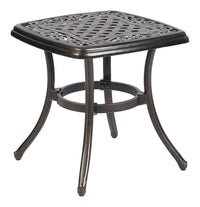 Living Accents 8401705 20 Old World Bronze Square Glass Top Carlisle End Table