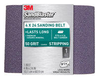 3M Sand Blaster 24 inch in.   L X 4 in.   W Ceramic Sanding Belt 50 Grit Coarse 1 pc