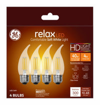 GE Relax CAM E26 (Medium) LED Bulb Soft White 40 Watt Equivalence 4 pk