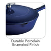 10 in Enameled Cast-Iron Series 1000 Covered Skillet - Gradated Cobalt