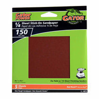 Sanding Sheets, Aluminum Oxide, 150-Grit, 4.5 x 4.5-In., 5-Pk.