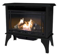 Montery Gas Stove, Vent-Free, Dual Fuel, Black, 30,000-BTU