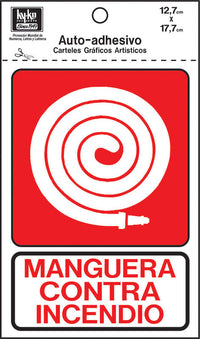 Hy-Ko Spanish Sign White 5" X 7" (Fire Hose),Manguera Contra Incendio Polystyrene (Case of 10)