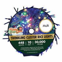 LED Twinkling Cluster Rice Light Set, Multi, 448-Ct., 10-Ft.