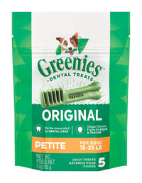 Greenies  Petite  Original  Grain Free Dental Stick  For Dog 3 oz. 5 pk