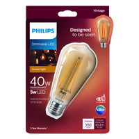 Philips ST19 E26 (Medium) LED Bulb Amber Warm White 40 Watt Equivalence 1 pk