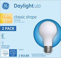 GE A21 E26 (Medium) LED Bulb Daylight 100 Watt Equivalence 2 pk