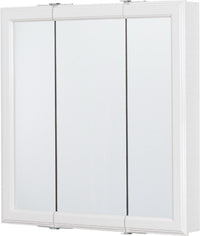 Continental Cabinets  24 in. H x 24 in. W x 4.44 inch in. D Square  Satin  Tri-View Medicine Cabinet