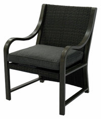 Canmore Captain Chair, Woven Espresso Back, Gray Seat Cushion, Aluminum Frame (Pack of 2)