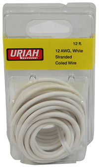 Automotive Wire, Insulation, White, 12 AWG, 12-Ft.