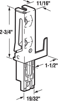 Prime-Line  Silver/White  Steel  Door Guide  1 pk