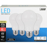 Feit Electric A19 E26 (Medium) LED Bulb Daylight 40 Watt Equivalence 4 pk