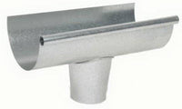 Gutter End With Drop Outlet, Galvanized, For Use With 5-In. Half Round Gutter