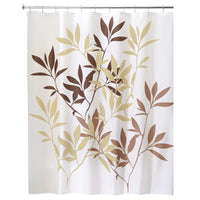 iDesign 72 in. H X 72 in. W Brown Leaves Shower Curtain Polyester