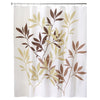 iDesign 72 in. H X 72 in. W Brown Leaves Shower Curtain Polyester