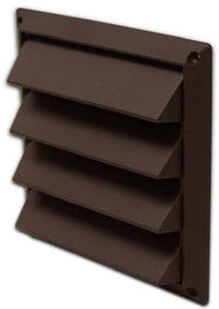 Dryer Air Intake Vent, Louver, Brown Plastic, 4-In.