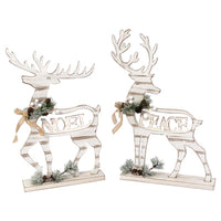 Gerson Clear Decorated Reindeer Indoor Christmas Decor (Pack of 2)