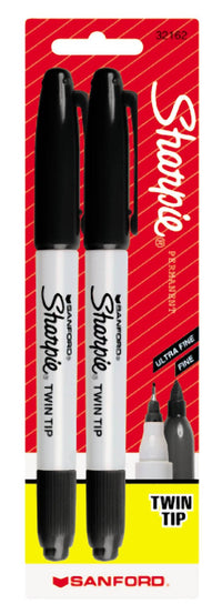 Sharpie 32162 Black Sanford Sharpie Twin Tip Marker (Pack of 6)