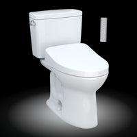 TOTO® Drake® WASHLET®+ Two-Piece Elongated 1.6 GPF Universal Height TORNADO FLUSH® Toilet with S550e Bidet Seat, Cotton White - MW7763056CSFG#01