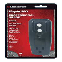 Monster Grounded GFCI 1 outlets Adapter Surge Protection 1 pk