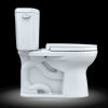 TOTO® Drake® II Two-Piece Elongated 1.28 GPF Universal Height Toilet with CEFIONTECT and SS124 SoftClose Seat, WASHLET+ Ready, Cotton White - MS454124CEFG#01