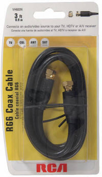 3-Ft. RG6 Black Coaxial Cable