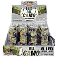 Blazing Ledz 900289 9 Led Green Camouflage Aluminum Flashlight (Pack of 16)